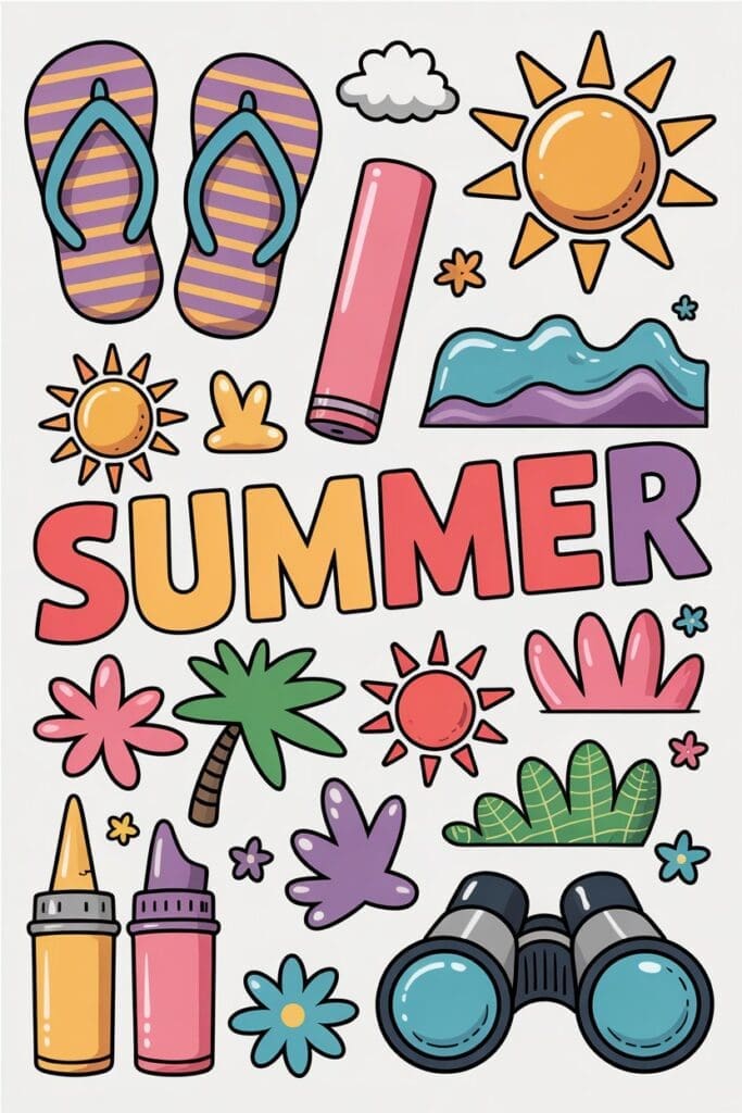 “Pinterest graphic for free summer activities for kids at home”
