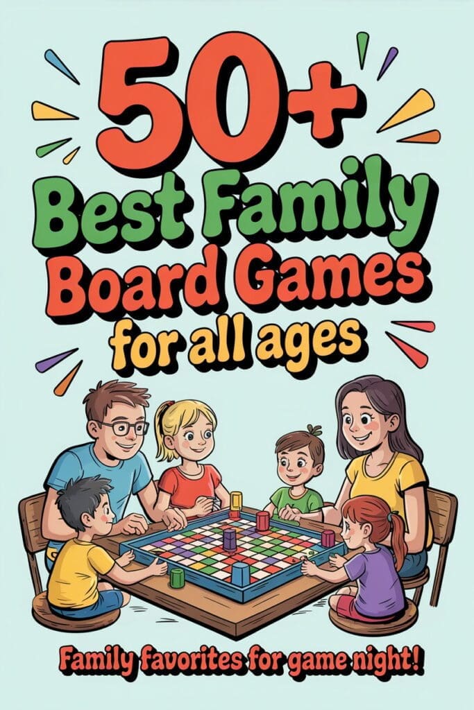 "50+ Best Family Board Games for All Ages - Fun family game night ideas and parent-approved favorites."