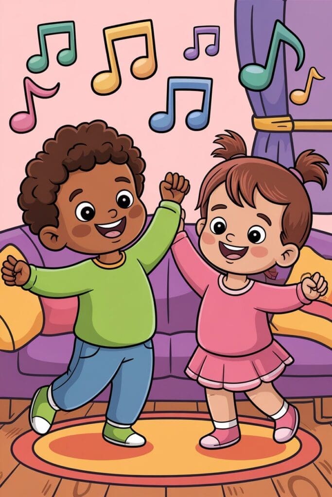 "Fun indoor activities for toddlers - toddler dance party for indoor playtime"