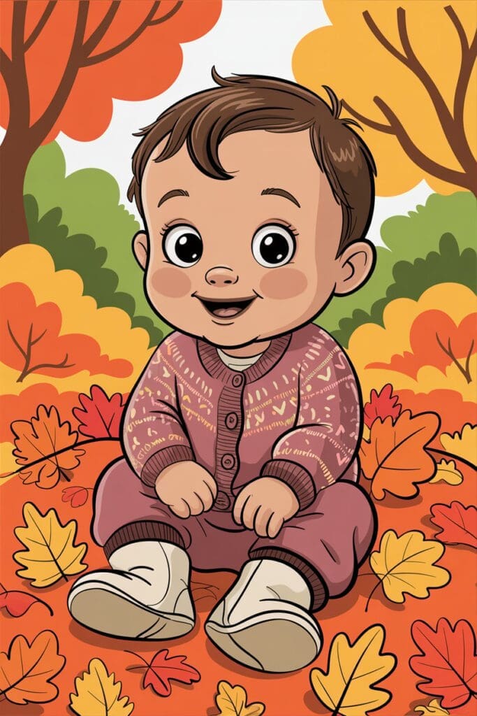 "Fall baby outfit ideas: cozy knit cardigan and cotton pants for autumn weather"